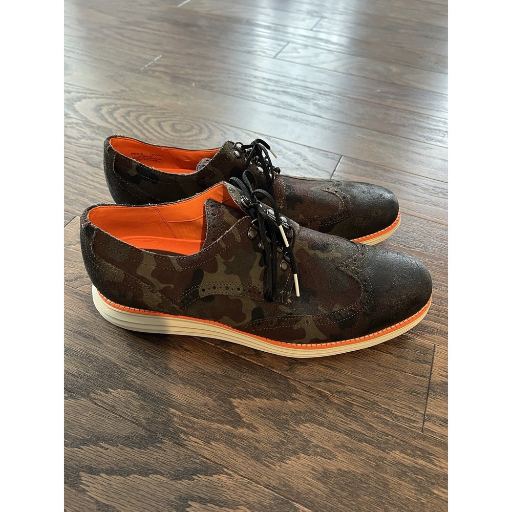 Cole Haan Original Grand Wingtip Oxfords Camo Men's Size 10.5